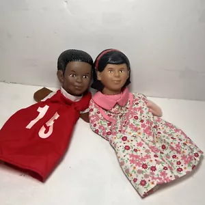 Set Of 2 Learning Resources Hand Puppet African American Boy/son & Hispanic Girl - Imagen 1 de 5