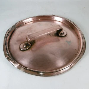 U51 ANTICO COPERCHIO IN RAME CON INTERNO STAGNATO X PENTOLA TEGAME 1800 Ø 21 cm - Foto 1 di 11