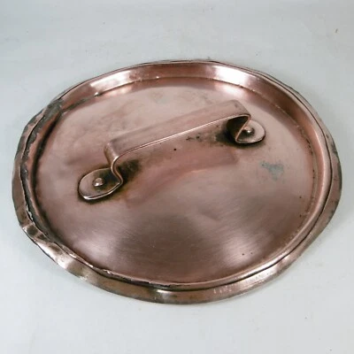 U51 ANTICO COPERCHIO IN RAME CON INTERNO STAGNATO X PENTOLA TEGAME 1800 Ø 21 cm - Immagine 1 di 4