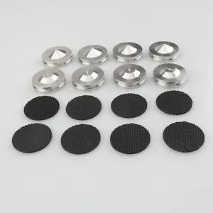 4er Set 28 mm Edelstahl HiFi Audio Lautsprecher Isolierung Spike Ständer Füße Pad Basis - Bild 1 von 10