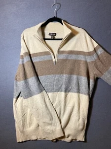 Tasso Elba Men's 100% Cashmere 1/4 Zip Pullover Sweater Size Xtra Large Soft EUC - Picture 1 of 6
