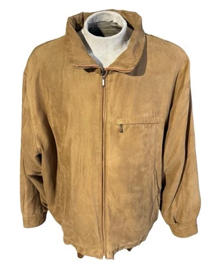 Roundtree & Yorke Outdoors Faux Suede Fleece Lined Jacket Tan Zip Up XXL - Image 1 of 4
