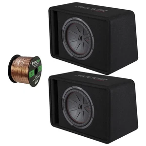 Kicker CompR 12" 1000W Max 2 Ohm Car Audio Subwoofer Enclosure w/Wire (QTY 2) - Picture 1 of 4