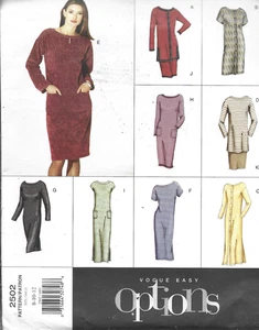 =Vogue Easy Options Pattern #2502-Misses -Dress-Top-Skirt in Sizes 8-10-12 - Picture 1 of 1
