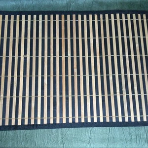 Amalfi 12"x59" bamboo table runner. Black and natural bamboo - Picture 1 of 4