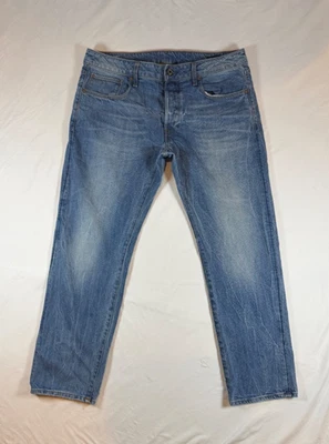 G Star 3301 Straight Jeans Blue Mens 34x28 Streetwear Premium Designer Casual - Image 1 of 4