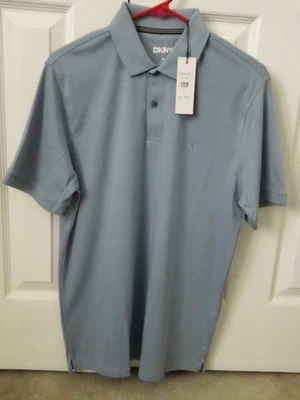 NWT Men's Size Medium DKNY Brand S/S Cloud Blue Polo Shirt - Image 1 of 4