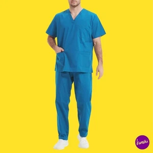 Blusa Médica Unisex MISEMIYA Cuello en V, Azul Teal UK M - Imagen 1 de 6