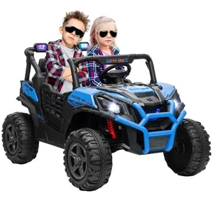 AIYAPLAY Macchina per Bambini 24V 2 Posti con Telecomando e 3 Velocità Blu - Foto 1 di 10