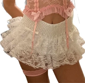 Cosplay weiß Spitze Bloomer Micro Minirock Kostüm Lil Bo Peep Engel Milchmädchen - Bild 1 von 3