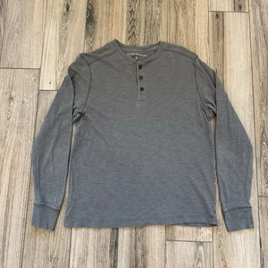 Peter Manning Gray 100% Upland Cotton Henley Shirt Size 4/Medium - Picture 1 of 7