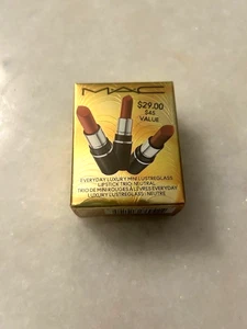 MAC Everyday Luxury Mini Lustre Glass Lipstick Trio Gift Set, Neutral NIB - Picture 1 of 2