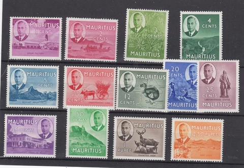 Mauritius KGVI 1950 Set To 2R 50c SG276/288 MLH BP5640 Cover