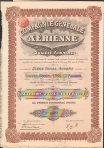 Compagnie Générale AÉRIENNE (ANVERS BELGIQUE) (U) - Picture 1 of 1