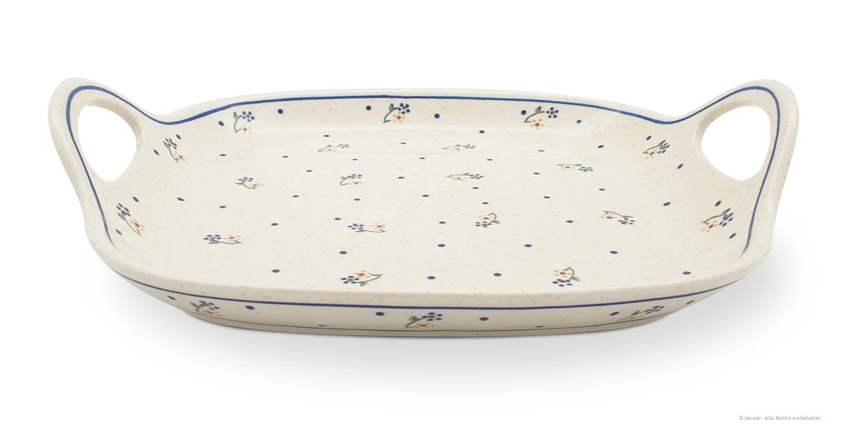 Bunzlauer Keramik-Servierplatte – 37,4x13,4 Cm – Dekor 225 – Handbemalt