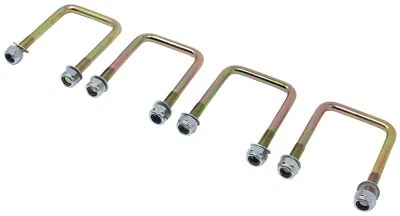 MANDYTOOLS 4 U Bolts 60 x 60mm plus 30mm thread M10 Hi Tensile Steel and Nuts Washers