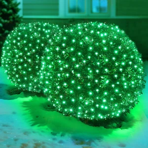 Led Green Christmas Net Lights Outdoor Christmas Bushes Lights 120Led 6Ftx5Ft... - Picture 1 of 1