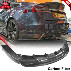 Für Tesla Model S Limousine 2016-2019 Kohlefaser Heck Stoßstange Diffusor Lippe Body Kit - Bild 1 von 11