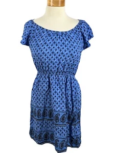 Old Navy Women's Blue Paisley Round Neck Sleeveless Sheath Dress Size Small - Picture 1 of 24