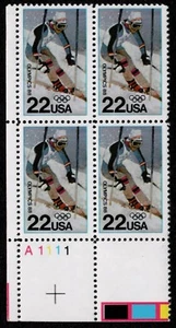 Scott 2369 Plt Blk of four 22 cent 1988 Winter Olympics, Calgary MNH  - Picture 1 of 2