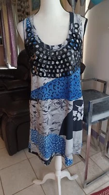 Argenti Stretch Sequin Black Ring Geometric Pattern Pocket Sleeveless Dress Sz 4 - Изображение 1 из 4