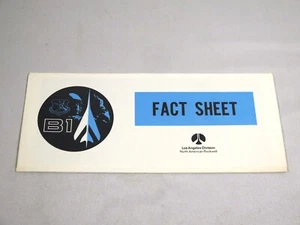 B1 Scheda Informativa Los Angeles Division North American Rockwell Pamphlet 1971 - Foto 1 di 3