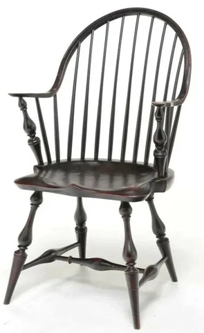 River Bend Black Continuous Arm Windsor Chair Bench Made Ohio Artesian Cover