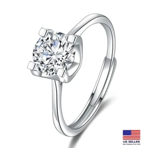 Moda Mujeres Anillo de Plata Esterlina 925 3D Punta de Circonio Cúbico Boda 1832 - Imagen 1 de 4