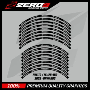 HUSQVARNA rim Decals 21" / 19" TC FC MX Motocross Graphics Decals BLK - Picture 1 of 1