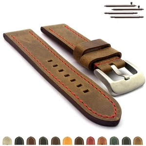 Herren zweiteilig Echtleder Uhrenarmband Band 20 22 24 26 Marina MM - Bild 1 von 26