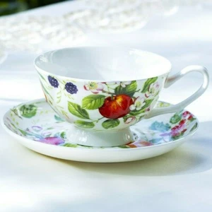 Grace Teaware Fruits Garden Bone China Tea Cup and Saucer - Picture 1 of 5