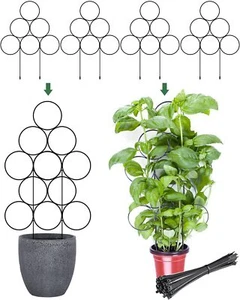 3 Pack Small Houseplant Metal Wire Trellis for Vines Pothos Rose Monstera - Picture 1 of 8