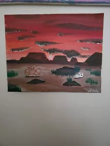 art paintings original hand painted 8x10 desert scape. - Picture 1 of 2