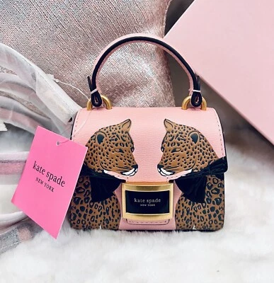 NWT Kate Spade Katy Lucy Bag Leopard Cat Micro Crossbody Pink NOVELTY Collectors - Image 1 of 4