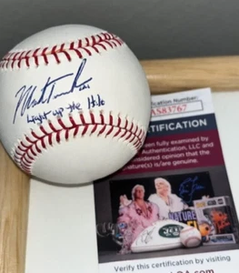 MARK TRUMBO Angels Autographed Baseball Inscribed "Light Up the Halo" w/ JSA COA - Picture 1 of 4