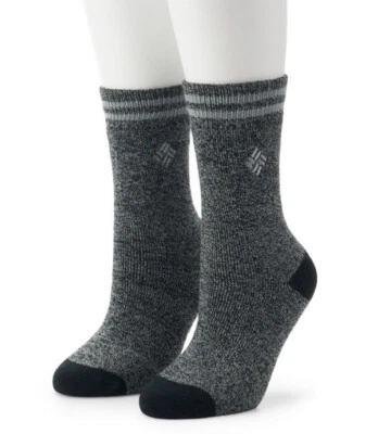 Zapato calcetín Columbia polar para mujer 4-10 - 2 pares grisáceo negro cálido nuevo Foto 1 de 4