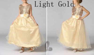 VENDEDOR COMO NUEVO Niñas Princesa Fiesta Concurso Boda Dama de honor Maxi Vestido gd008 Foto 1 de 4