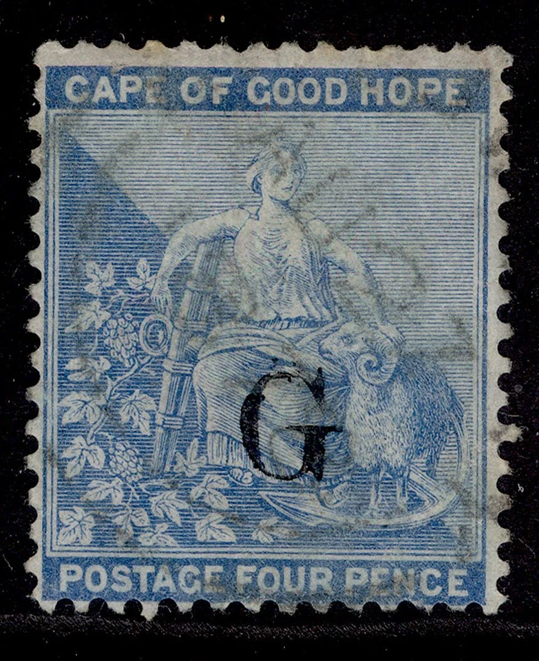 SUDÁFRICA - Griqualand West QV SG12e, 4d azul opaco, BIEN USADO. Cat 160€. Foto 1 de 1