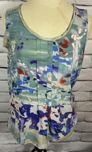 Canotta Anthropologie Moulinette Soeurs donna taglia blu floreale seta - Foto 1 di 4