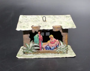 Christmas Tree Ornaments To 1900 Dresdner Pappe, Nativity Scene, Very Rare - Picture 1 of 6
