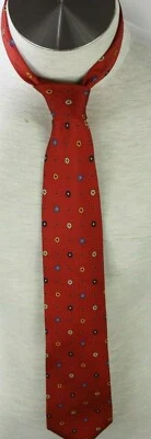 Corbata Land End para hombre naranja geométrica 3” de ancho excelente estado Foto 1 de 4