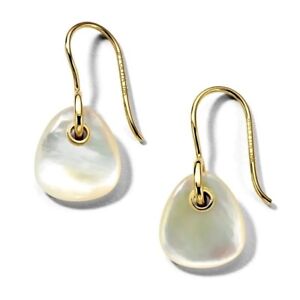 IPPOLITA 18K yellow gold ROCK CANDY drop earrings mother of pearl $695 NEW pebbl