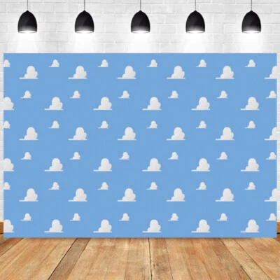 Toy Story White Clouds Backdrop Party Decorations Blue Sky Photo Background - image 1 of 4