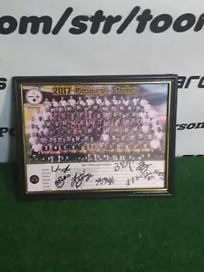 2017 PITTSBURG STEELERS TEAM FOTO NFL 8X10 FIRMATA DA 8 GIOCATORI - Foto 1 di 9
