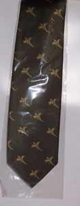 Pheasants flying design on green tie - Picture 1 of 1