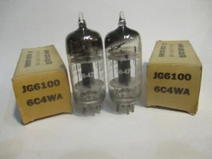 Par de tubos de radio triodo GE JG 6100 6C4WA 1959 código de fecha coincidente - Imagen 1 de 11
