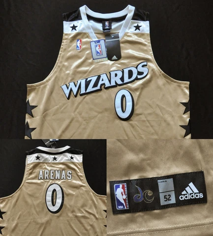 GILBERT ARENAS WASHINGTON WIZARDS GOLD ALT ADIDAS JERSEY AUTHENTIC 52 2XL NEW Cover