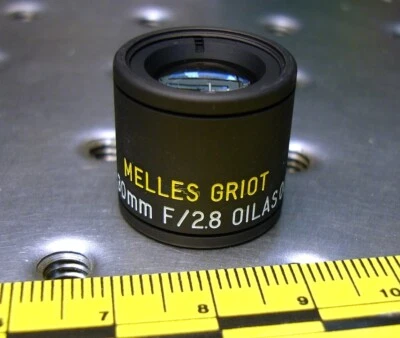 MELLES GRIOT 01LAS001 MOUNTED AIR SPACED TRIPLET LENS FL 30mm F 2.8 NEW IN BOX