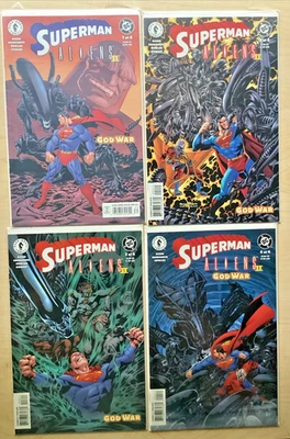 DARK HORSE DC COMICS SUPERMAN ALIENS II GOD WAR CONJUNTO COMPLETO #1 - 4 MUITO BOM ESTADO/QUASE PERFEITO - Imagem 1 de 4