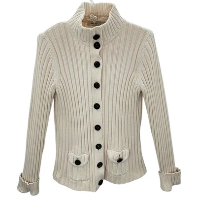Eight Eight Eight Rib Knit Button Down Academia Cardigan Sweater Size Medium - Image 1 of 4